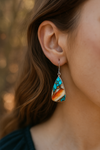 Turquoise and Oyster Shell Silversmith Earrings