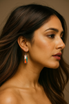 Turquoise and Oyster Shell Silversmith Earrings