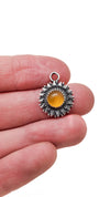 Sunflower with Yellow Chalcedony Necklace