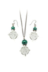 Quartz Merkaba w/Malachite set (necklaces/earring)